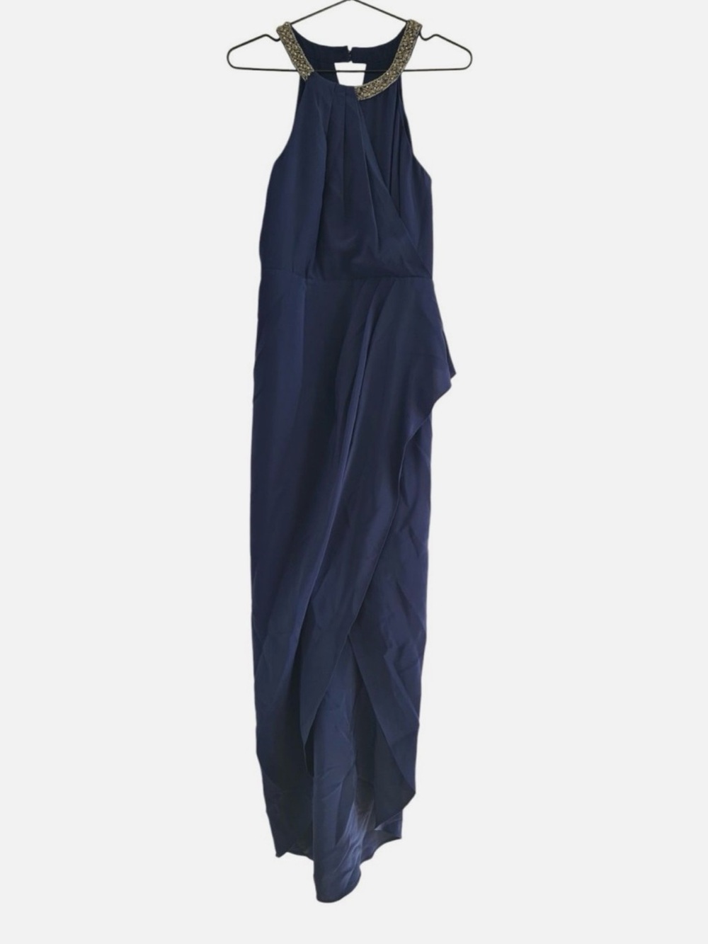 Forever New Eliza Midnight Blue Tulip Dress with Embellished Neckline